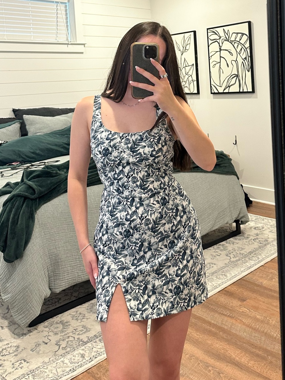 Abercrombie & Fitch Navy and White Floral Mini Dress